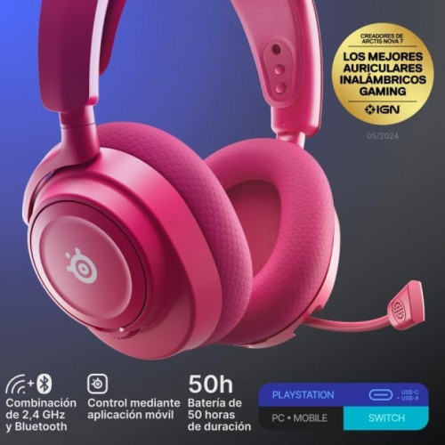 Auriculares Steelseries Arctis Nova 7P Gen2 Bluetooth y Wireless para PC/PS5/Nintendo Switch magenta