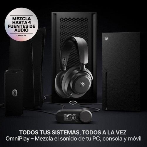 Auriculares Steelseries Arctis Nova Pro Omni inalámbricos 2,4 GHz + Bluetooth con Cancelación de Ruido Negro
