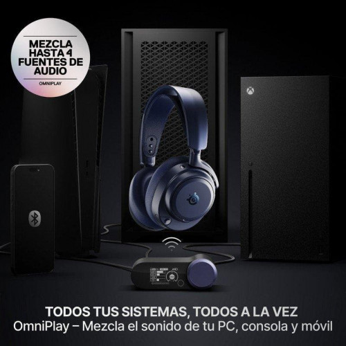 Auriculares Steelseries Arctis Nova Pro Omni inalámbricos 2,4 GHz + Bluetooth con Cancelación de Ruido Azul