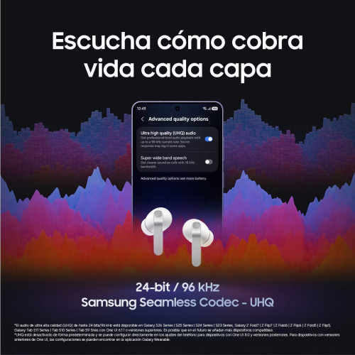 Auriculares True Wireless Samsung Galaxy Buds4 Pro Blanco