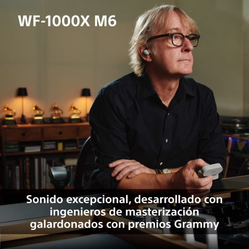 Auriculares True Wireless Sony WF-1000XM6 con cancelación de ruido, Bluetooth, IPX4, 24 horas de batería Negro