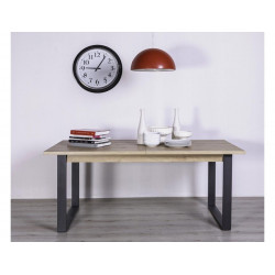 Ausziehbarer Tisch 180 x 90 cm aus Natureiche mit lackierten Metallbeinen - Sanremo