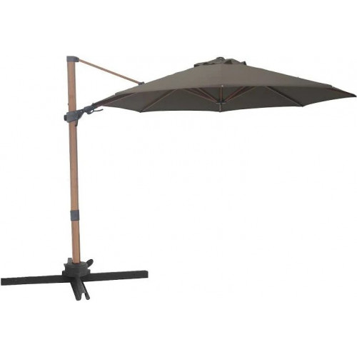 Axi solis sombrilla descentrada redonda ø 300 cm, antracita/beige | para jardín / terraza con estructura con recubrimiento en polvo | base en cruz y