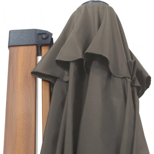 Axi solis sombrilla descentrada redonda ø 300 cm, antracita/beige | para jardín / terraza con estructura con recubrimiento en polvo | base en cruz y