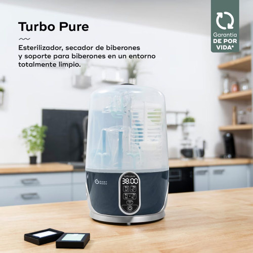Babymoov Esterilizador y Seca biberones Turbo Pure Azul/Gris