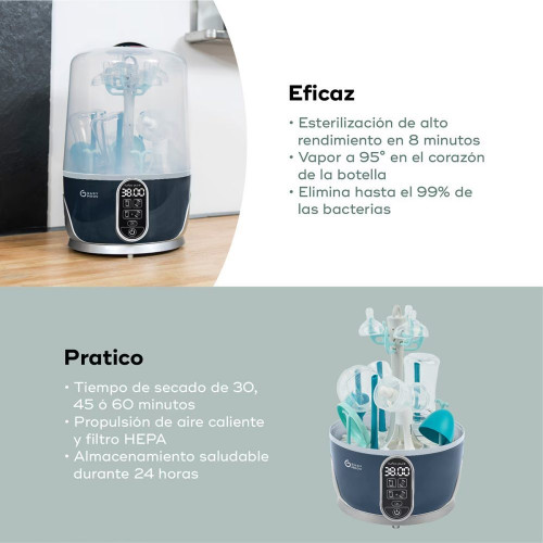 Babymoov Esterilizador y Seca biberones Turbo Pure Azul/Gris