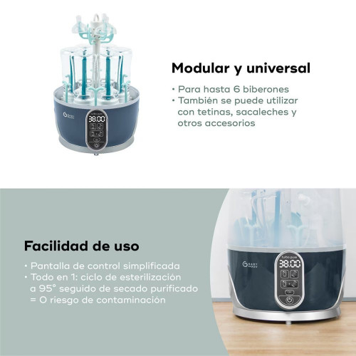 Babymoov Esterilizador y Seca biberones Turbo Pure Azul/Gris