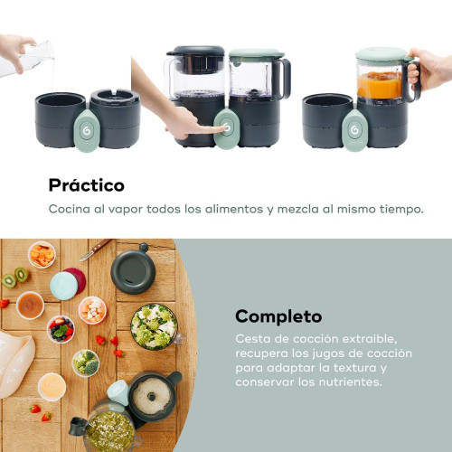 Babymoov Robot de cocina bebé 4-en-1 Nutribaby One Antracita