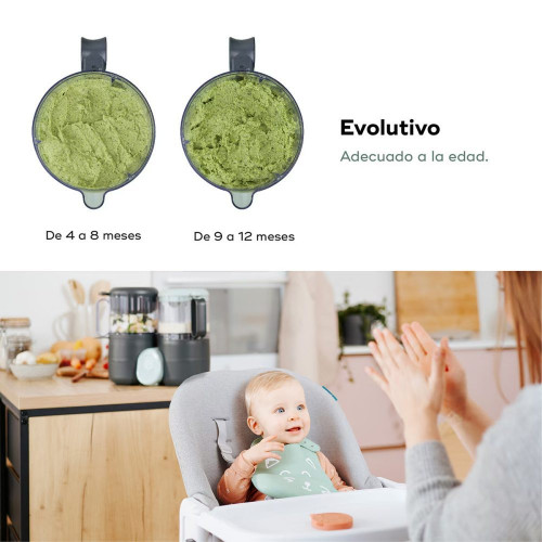 Babymoov Robot de cocina bebé 4-en-1 Nutribaby One Antracita