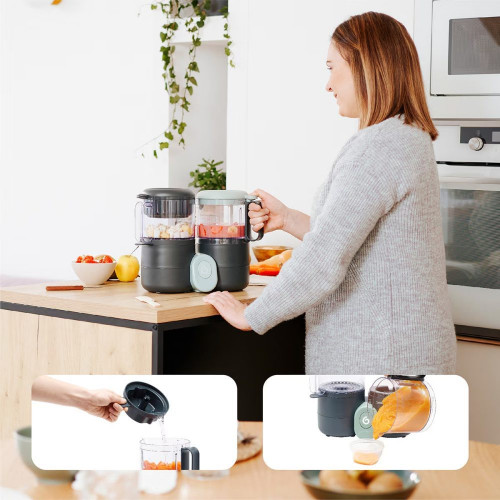 Babymoov Robot de cocina bebé 4-en-1 Nutribaby One Antracita