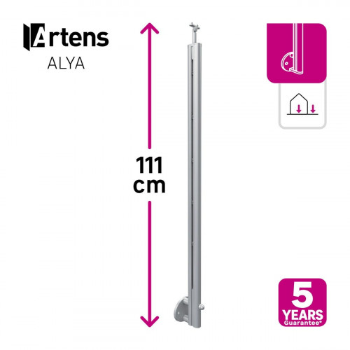 Balaustre de barandilla Artens de aluminio en color gris plata de 111cm de largo