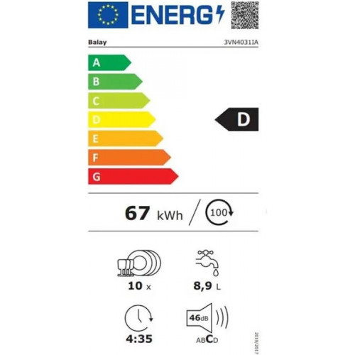 Balay 3VN4031IA Lavavajillas 45cm Inox