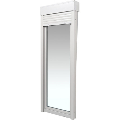 Balconera PVC 85x229cm oscilobatiente derecha blanca Isoxa doble acristalamiento transparente 4/16/4 bajo emisivo con persiana
