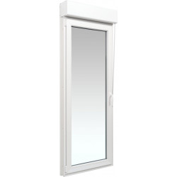 Balconera PVC 85x229cm oscilobatiente izquierda blanca Isoxa doble acristalamiento transparente 4/16/4 bajo emisivo con persiana