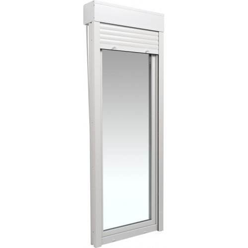 Balconera PVC 85x229cm oscilobatiente izquierda blanca Isoxa doble acristalamiento transparente 4/16/4 bajo emisivo con persiana