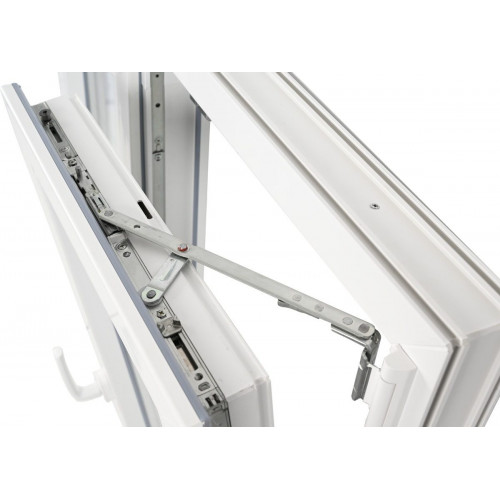 Balconera PVC 85x229cm oscilobatiente izquierda blanca Isoxa doble acristalamiento transparente 4/16/4 bajo emisivo con persiana