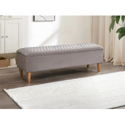 Banco baúl - Terciopelo - Beige - DANIELE