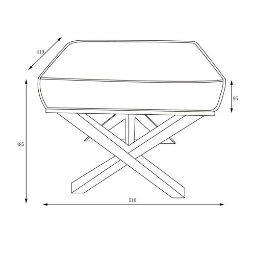 Banco cuadrado de madera de roble tapizado en lino Vintage EuroVolter Roble envejecido
