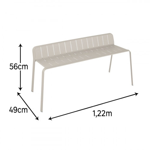 Banco de jardín NATERIAL Idaho de aluminio beige 122x49x56 cm