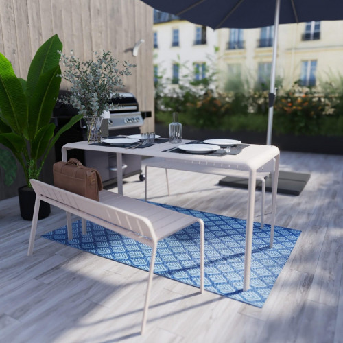 Banco de jardín NATERIAL Idaho de aluminio beige 122x49x56 cm