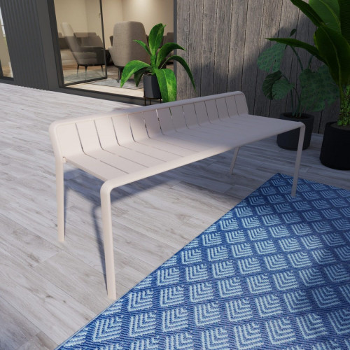 Banco de jardín NATERIAL Idaho de aluminio beige 122x49x56 cm