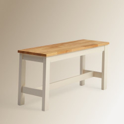 Banco de madera de hevea Dover EuroVolter Blanco / Natural