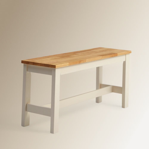 Banco de madera de hevea Dover EuroVolter Blanco / Natural