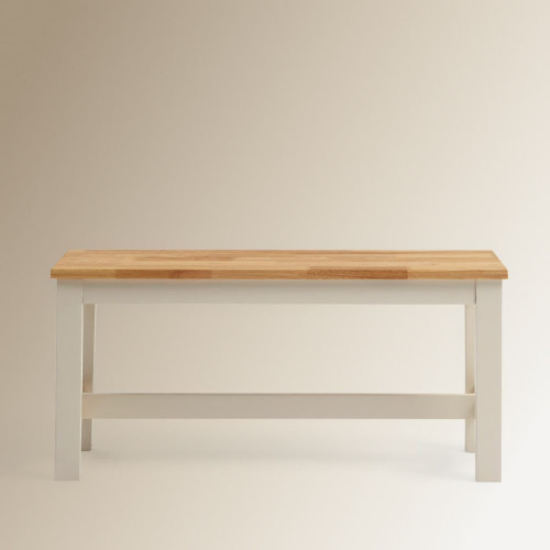 Banco de madera de hevea Dover EuroVolter Blanco / Natural