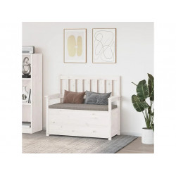 Banco de madera maciza de pino blanco 112,5x51,5x96,5 cm