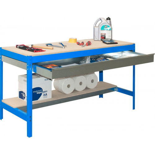Banco de trabajo Simonwork BT0 BOX con cajon Azul/Madera 84,2x151x76 cm