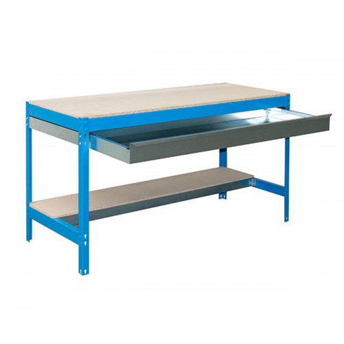Banco de trabajo Simonwork BT0 BOX con cajon Azul/Madera 84,2x151x76 cm