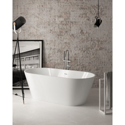 Bañera exenta de acrílico CALA OBATH 150x75x62 cm blanco