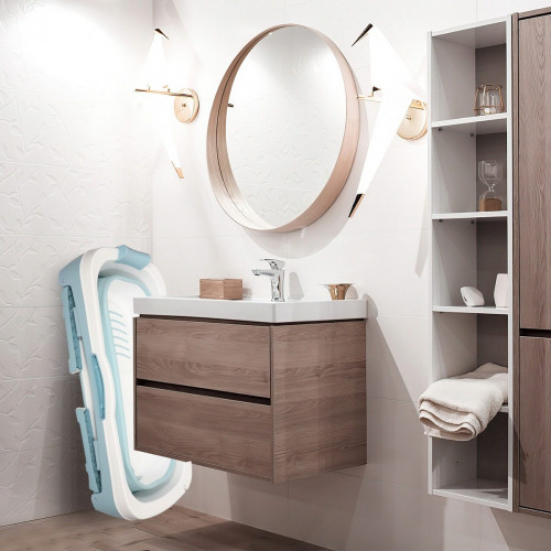 bañera para adultos Bañera plegable con funda y rodillos de masaje, Bañera portátil, Azul