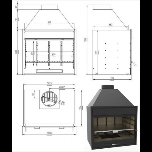 barbacoa Argentina 90 cm con mueble