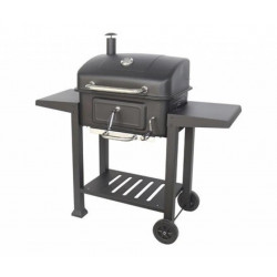 Barbacoa Carbon con Tapa y dos Mesas Auxiliares 121,5X62X104CM natuur
