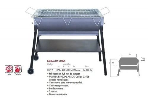 Barbacoa curva con parrilla
