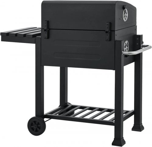Barbacoa de carbón Arnad con 3 estantes acero 105x114x48cm