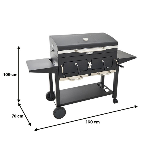 Barbacoa de carbón Centaurus King 2 chimeneas NATERIAL para más de 10 personas