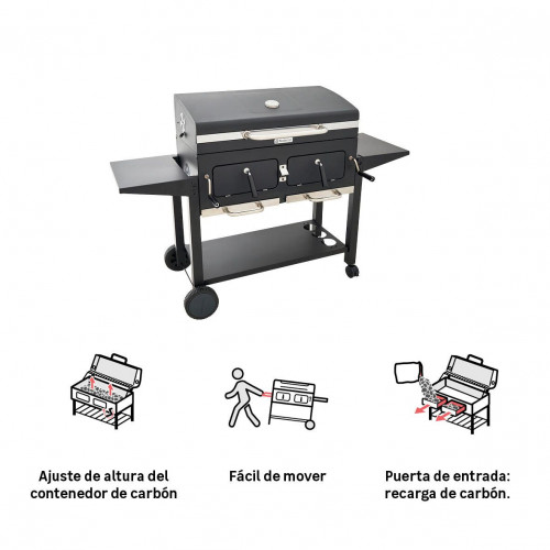 Barbacoa de carbón Centaurus King 2 chimeneas NATERIAL para más de 10 personas