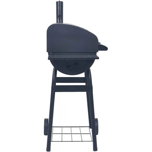 Barbacoa de carbón con Ahumador y estante inferior Negro Vidaxl