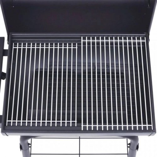 Barbacoa de carbón con Ahumador y estante inferior Negro Vidaxl