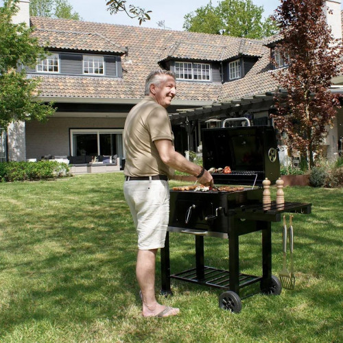 Barbacoa de carbón de acero esmaltado