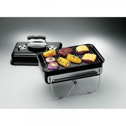 Barbacoa de carbón WEBER Go-Anywhere portátil tapa desmontable 420 x 260 mm negra