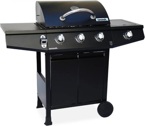 Barbacoa de gas de 3 quemadores con 1 quemador lateral