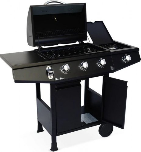 Barbacoa de gas de 3 quemadores con 1 quemador lateral