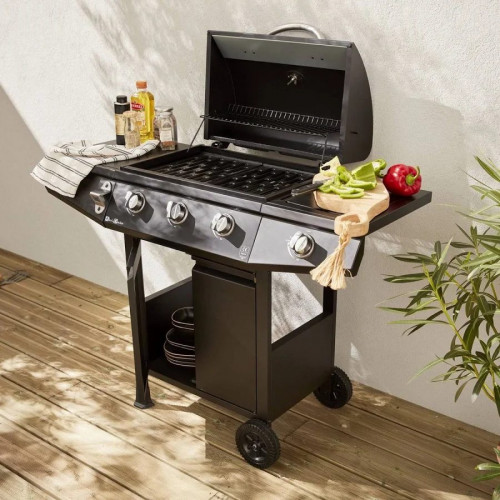 Barbacoa de gas de 3 quemadores con 1 quemador lateral