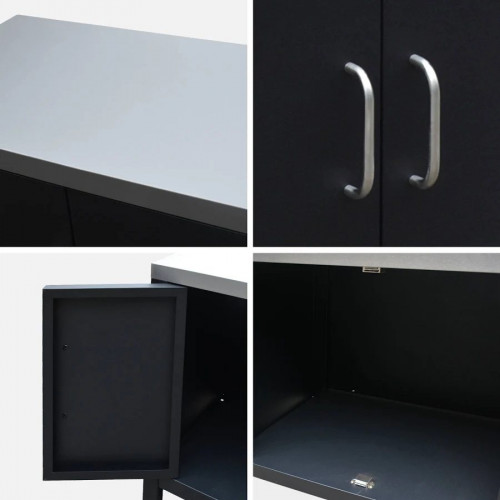 Barbacoa de gas de 4 quemadores de mesa + cocina exterior de acero