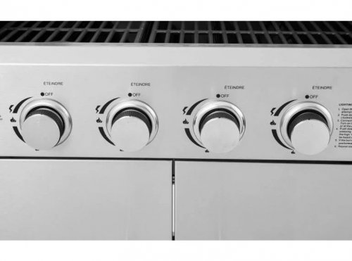Barbacoa de gas de acero inoxidable con 5 quemadores incluyendo 1 quemador lateral 