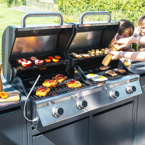 Barbacoa de gas NATERIAL Europa de 4 quemadores y 14 kw de potencia recomendado para más de 10 personas