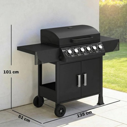 Barbacoa de Gas Outsunny 135x51x101 cm